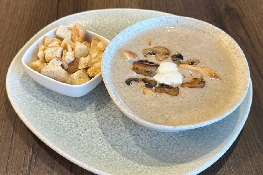 Creamy mushroom and chicken soup
