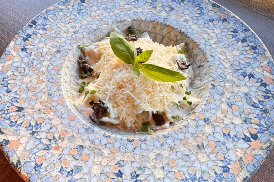 Ravioli with chicken in truffle sauce