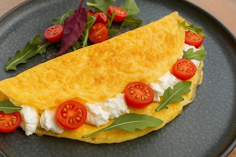 Omelette with mousse 