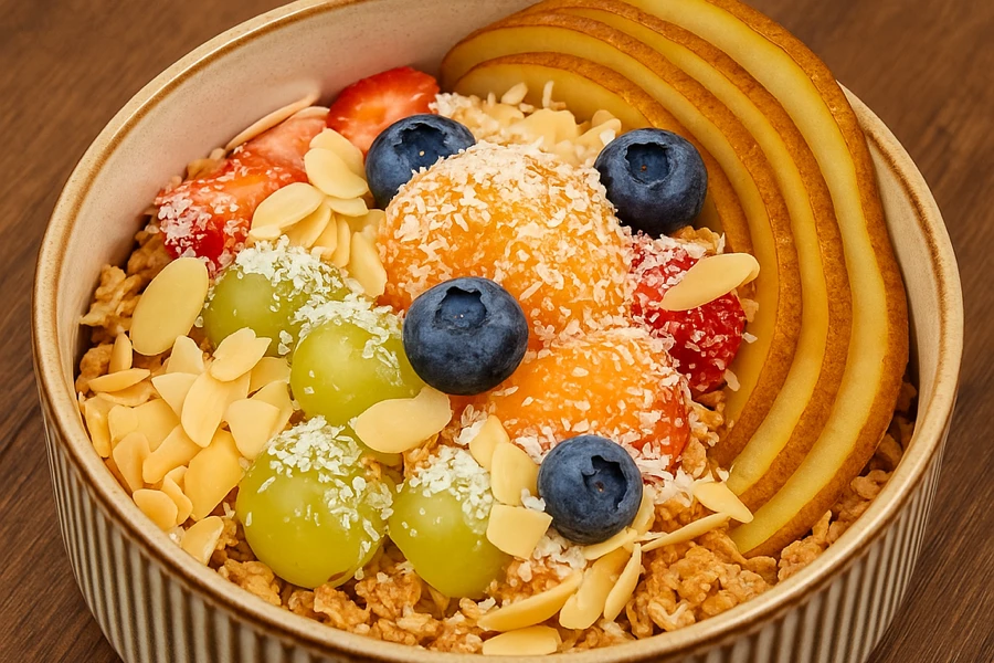 Granola with season fruits