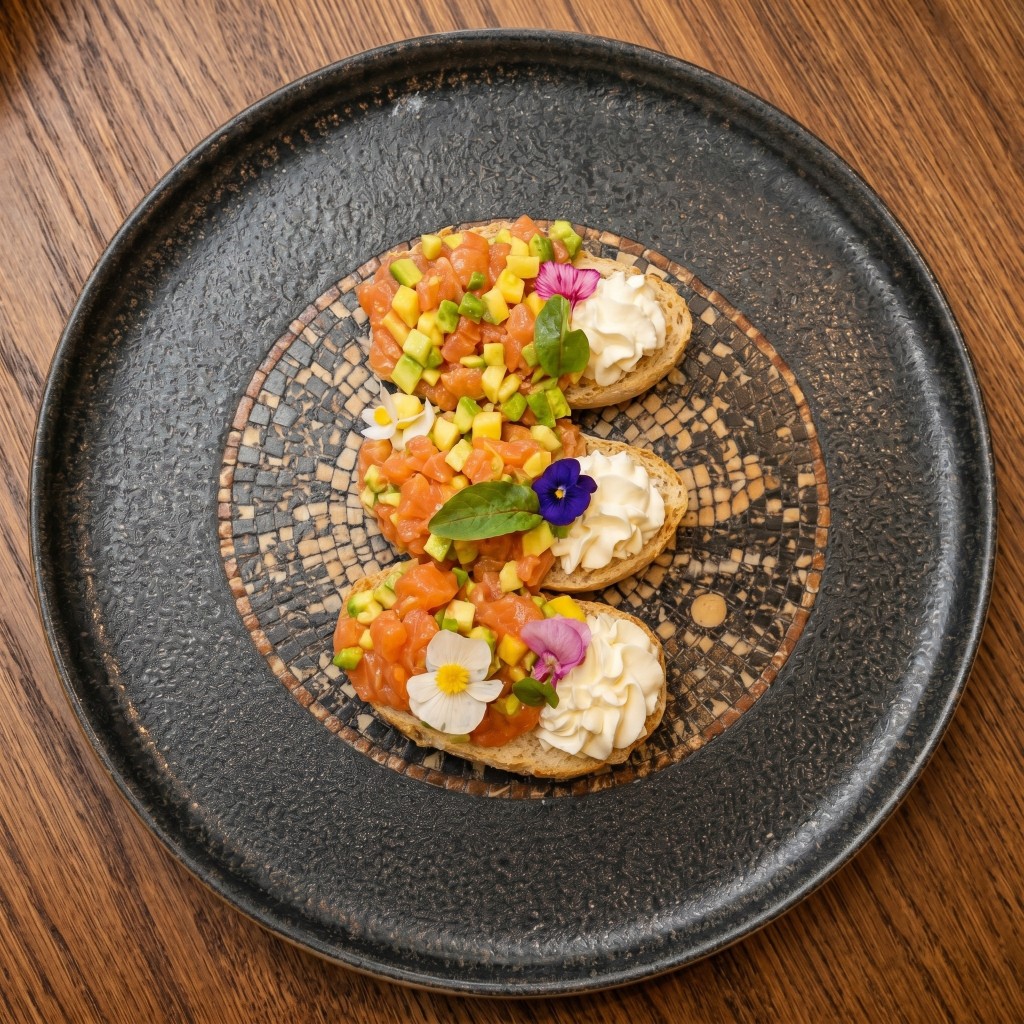 Bruschetta with salmon
